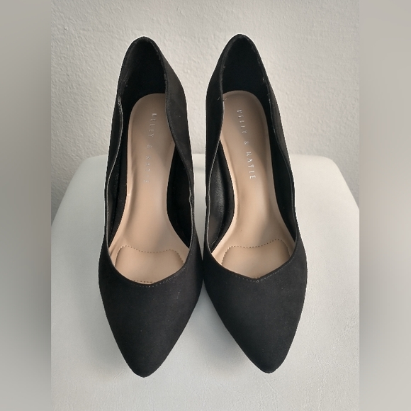 Black Suede Curved Heels_Kelly & Katie - Picture 2 of 10